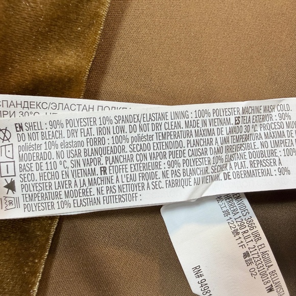 Forever 21 Cropped Top Womens Size 2X Gold Velvet NWT Formal Cover up Holiday - Picture 5 of 9